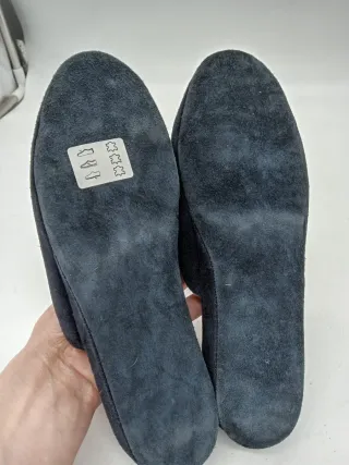 Pantofole donna pelle blu n.37