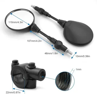 Retrovisores Moto Espejos Negro