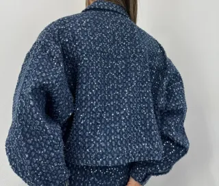 Chaqueta denim con brillos