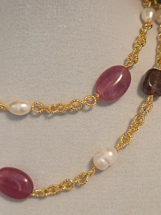 Collana perle e pietre dure