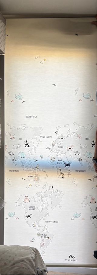 Estor enrollable mapa mundi infantil