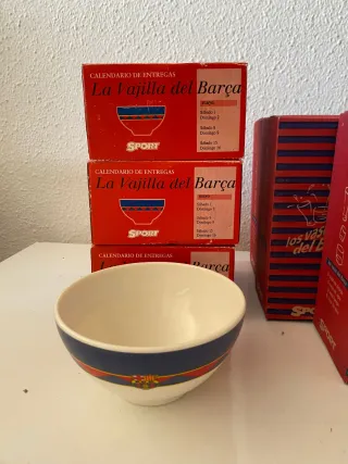 Vajilla y vasos Barça