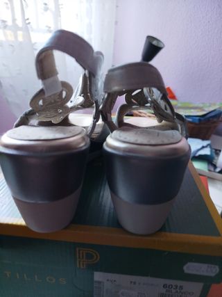Sandalias Pitillos Plataforma Blancas Talla 36