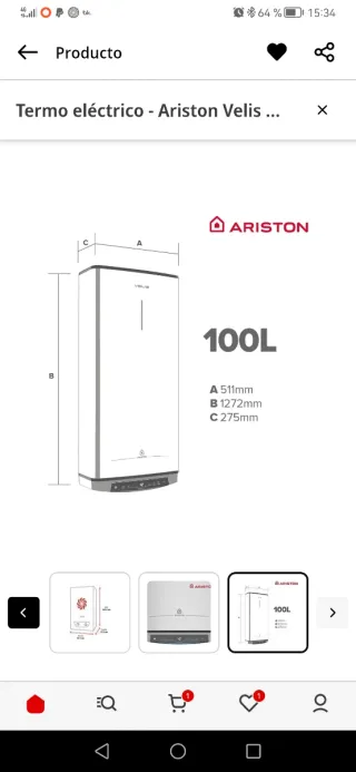 Termo eléctrico Ariston Velis 100L
