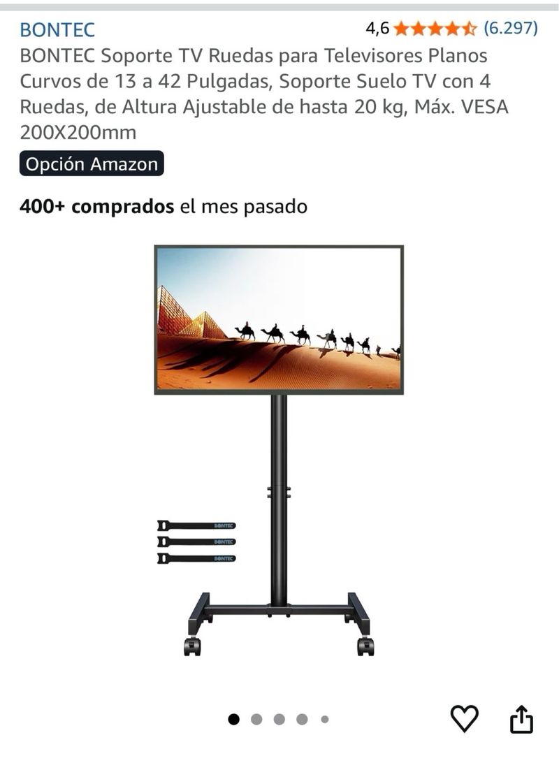 Soporte TV con ruedas 13-42 montado sin usar afbeelding 4