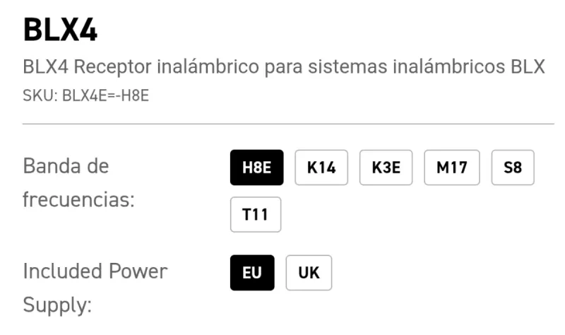 Receptor Shure BLX4 Inalámbrico afbeelding 3