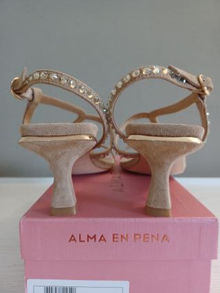 Sandalias Alma en Pena Talla 39 Beige/Oro