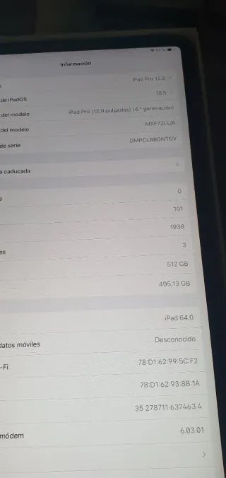 iPad Pro 12.9 4ª Gen 512GB LTE