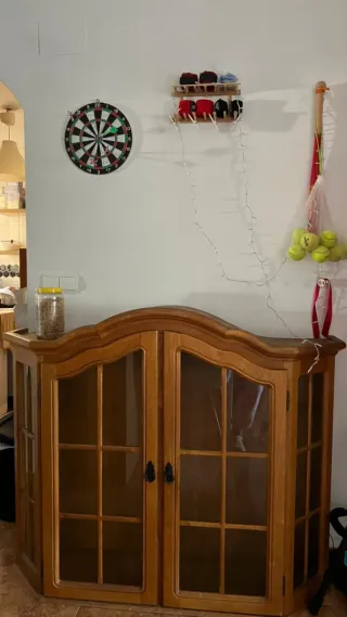 Bargueño/Cómoda Antigua Madera y Cristal