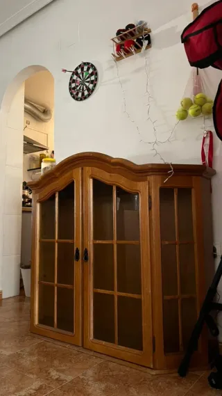 Bargueño/Cómoda Antigua Madera y Cristal