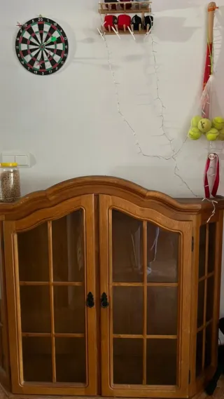 Bargueño/Cómoda Antigua Madera y Cristal