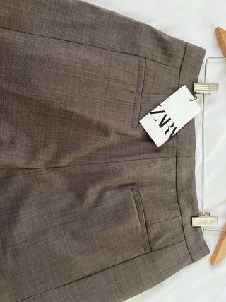 Pantalón vestir Zara marrón verdoso