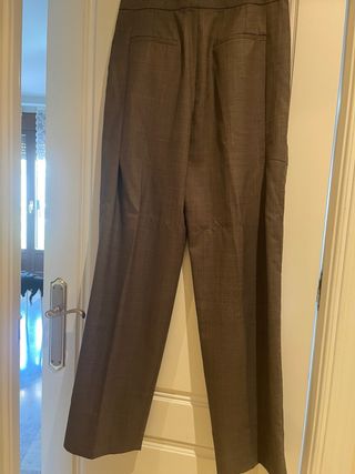 Pantalón vestir Zara marrón verdoso