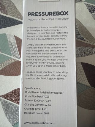 Presurizador padel pressurebox con compresor
