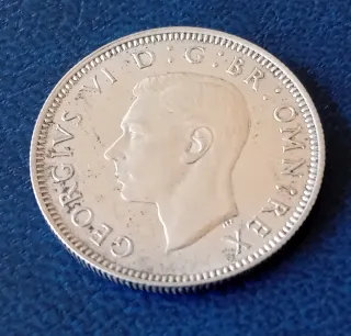MONEDA PLATA CHELÍN BRITÁNICO JORGE VI 1942