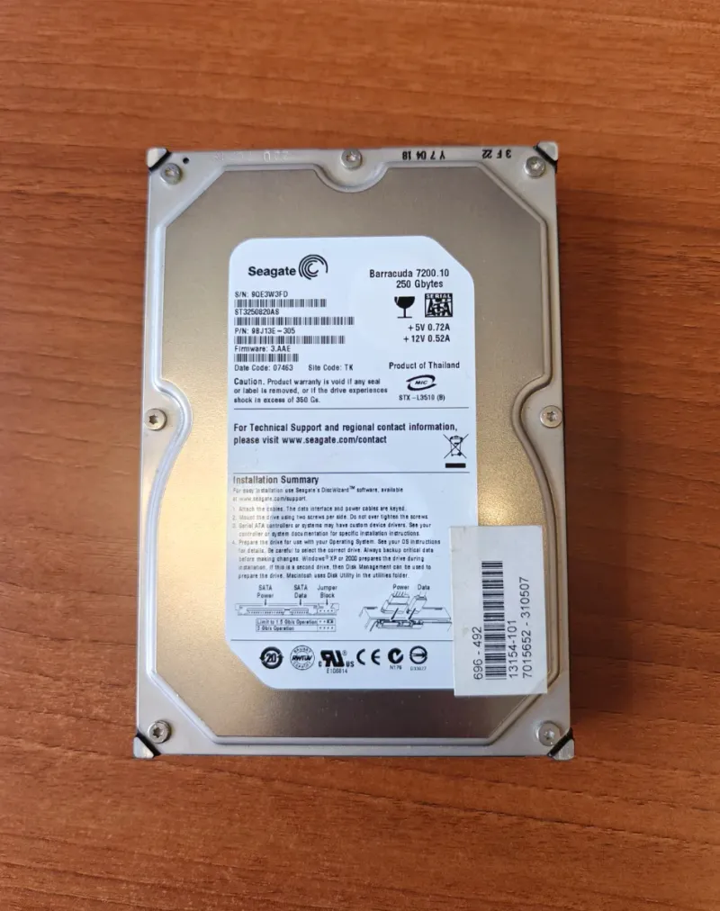 Disco Duro Seagate Barracuda 250GB SATA
