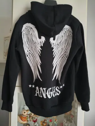 Felpa uomo nera con ali bianche S