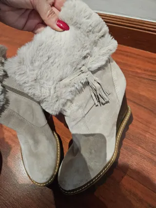 Botas de cuña con pelo Talla 37