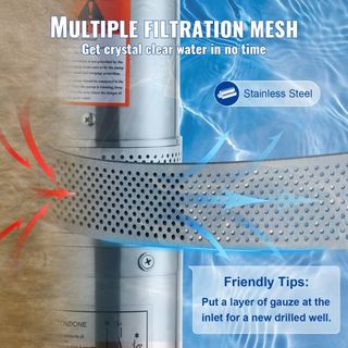 Bomba Sumergible de Pozo Profundo, 2200W 230V, Flujo de 9.8 m³/h, Altura de 144 m, con Cable de 19.4 m y Caja de Control Externa, Bombas de Agua de Acero Inoxidable para Riego Industrial y Uso Dom...