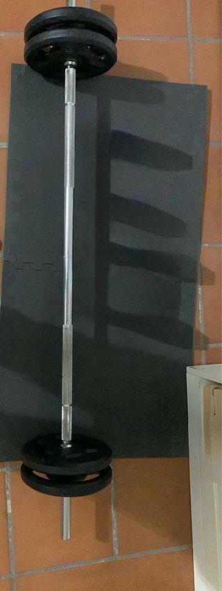 Banco de musculación, Barra y Pesas