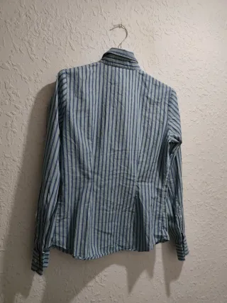 Camisa Lacoste Mujer Talla 36 Rayas Azules