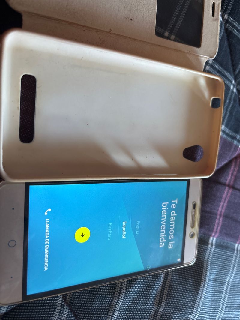 Funda para móvil Ate beige/dorado