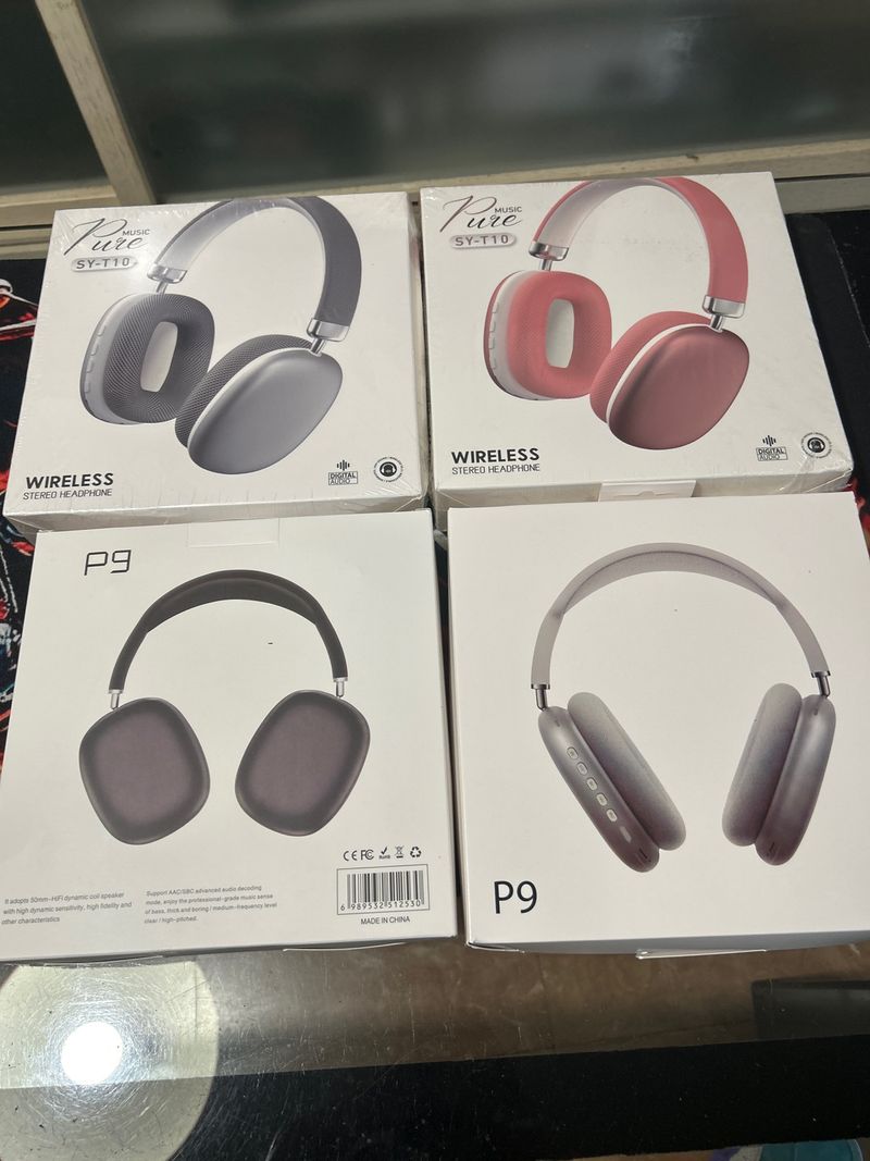 Cascos Inalámbricos P9 (Gris y Rosa)