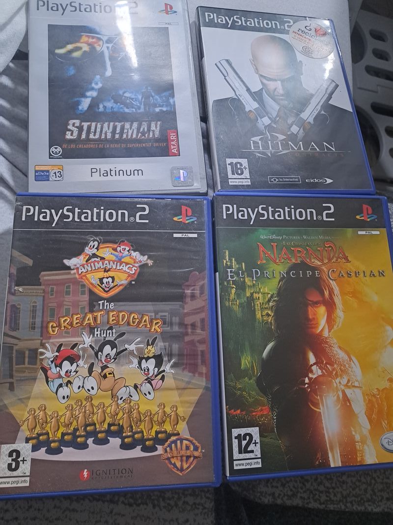 4 Videojuegos PS2: Stuntman, Hitman, Animania