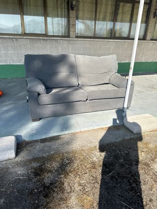 Sofá de 2 plazas de tela gris