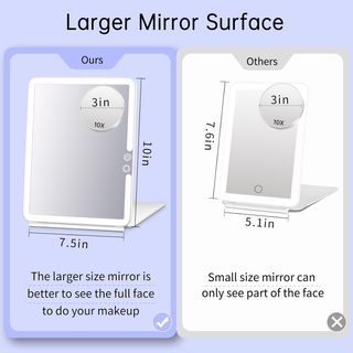 FUNTOUCH Espejo de Maquillaje Plegable de Viaje, R