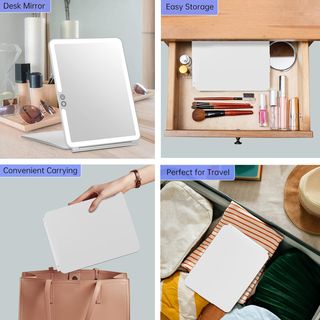 FUNTOUCH Espejo de Maquillaje Plegable de Viaje, R