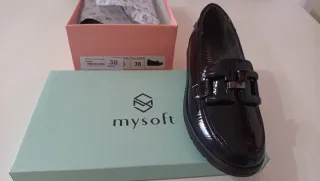 Mocasín Mysoft charol negro