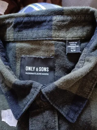 Camisa Only & Sons cuadros verde S