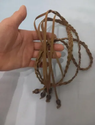 Cintura donna intrecciata marrone