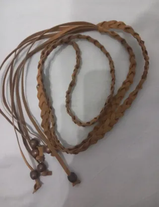 Cintura donna intrecciata marrone