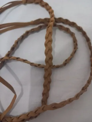 Cintura donna intrecciata marrone