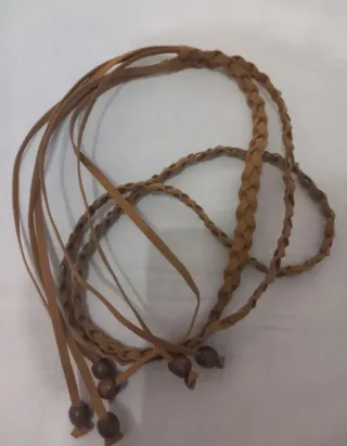 Cintura donna intrecciata marrone