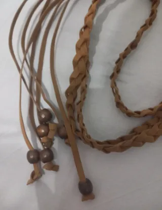 Cintura donna intrecciata marrone