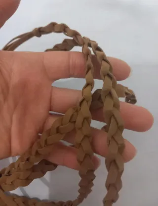 Cintura donna intrecciata marrone