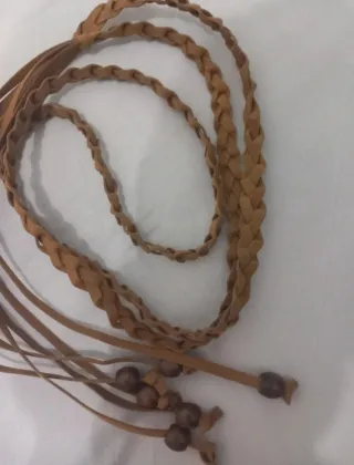 Cintura donna intrecciata marrone