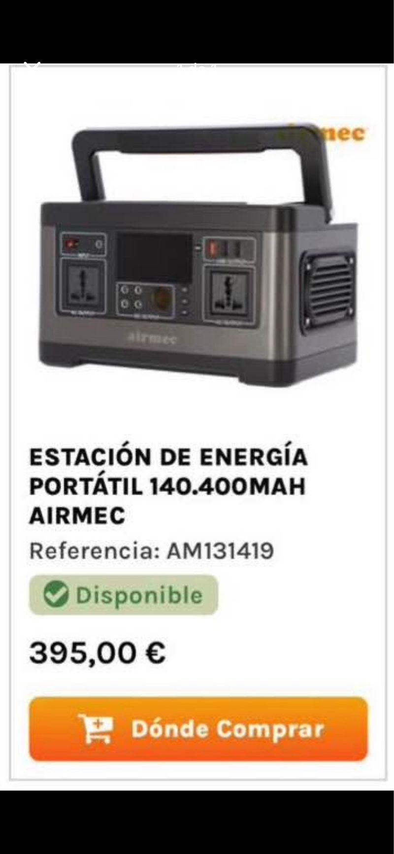 Estación de Energía Portátil Airmec