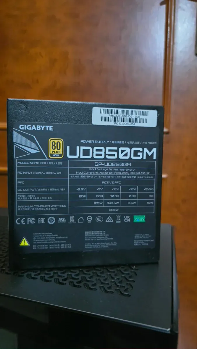 Fuente Alimentación Gigabyte 850W 80 Plus Gold afbeelding 5