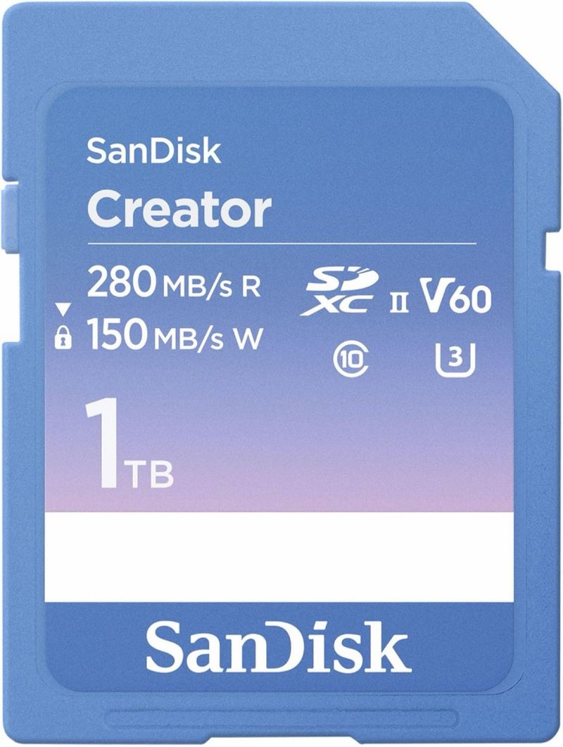 Tarjeta de memoria SanDisk Creator SDXC II 1TB V60 280MB/s R