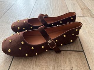 Ballerine con borchie marroni numero 38