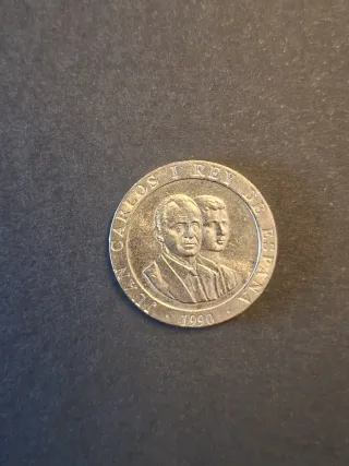 Moneda 200 pesetas Juan Carlos Rey de España 1990