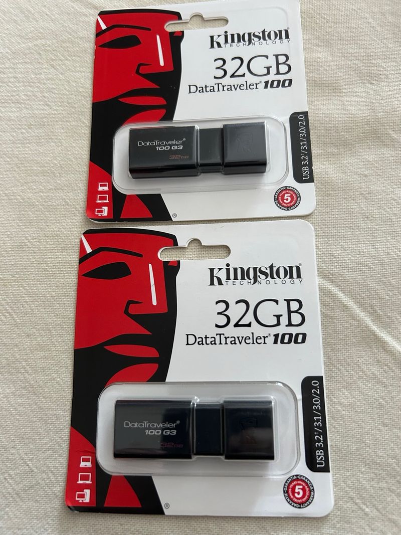 2x USB Kingston DataTraveler 100 G3 de 32GB
