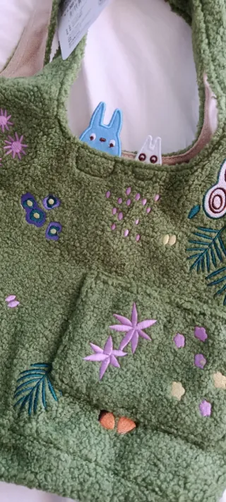 Bolso Ghibli Totoro Verde Peludo