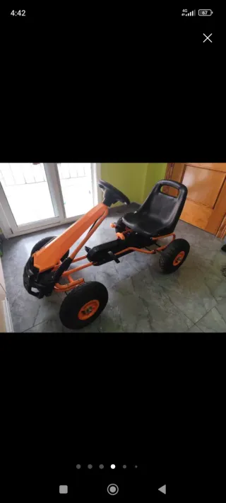 Kart a pedales naranja asiento regulable