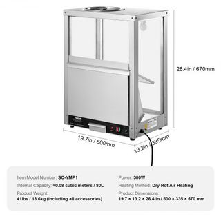 Calentador Comercial de Nachos, Máquina Calentadora de 80L con Base Calentadora y Luz de Calentamiento, Máquina de Nachos con Tablero de Deflexión, Acero Inoxidable, para Nachos, Palomitas, Papas ...