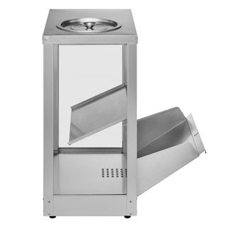 Calentador Comercial de Nachos, Máquina Calentadora de 80L con Base Calentadora y Luz de Calentamiento, Máquina de Nachos con Tablero de Deflexión, Acero Inoxidable, para Nachos, Palomitas, Papas ...